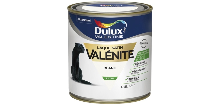 Laque glycéro Satin 500 ml Valénite - Blanc