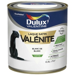 Laque satin glycéro - Valénite - intérieur - extérieur - 500 mL - blanc de