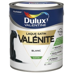Laque satin glycéro - Valénite - intérieur - extérieur - 2 L - blanc