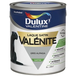 Laque satin glycéro - Valénite - intérieur - extérieur - 2 L - gris alpaga