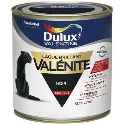Laque brillante glycéro - Valénite - intérieur - extérieur - 500 mL - noir