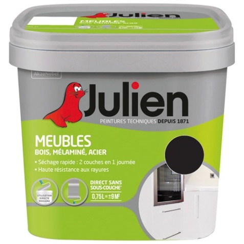 Peinture meuble satin - intériieur - 75 mL - noir