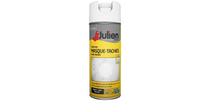 Peinture masque taches Julien - Aérosol de 400 ml, blanc mat