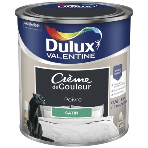 Peinture crème de Couleur satin - 0.5 L - poivre
