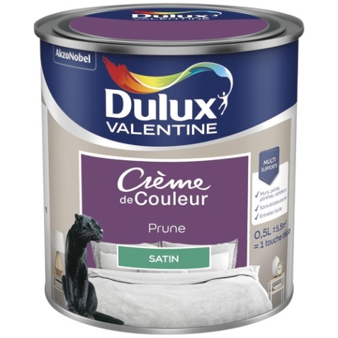 Peinture crème de Couleur satin - 0.5 L - prune