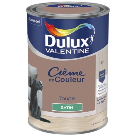 Peinture crème de Couleur satin - 1.25 L - taupe