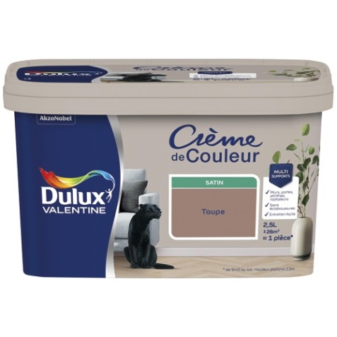 Peinture crème de Couleur satin - 2.5 L - taupe