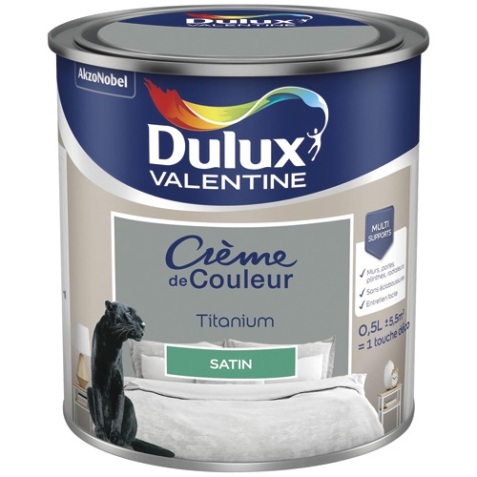 Peinture crème de Couleur satin - 0.5 L - titanium