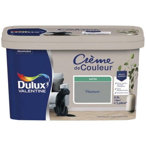 Peinture crème de Couleur satin - 2.5 L - titanium