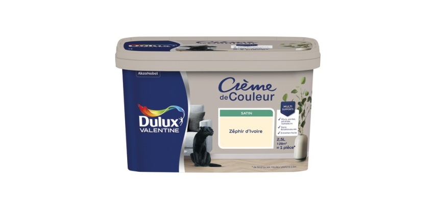Peinture 2.5 L Crème de Couleur Satin - Zéphir d'Ivoire