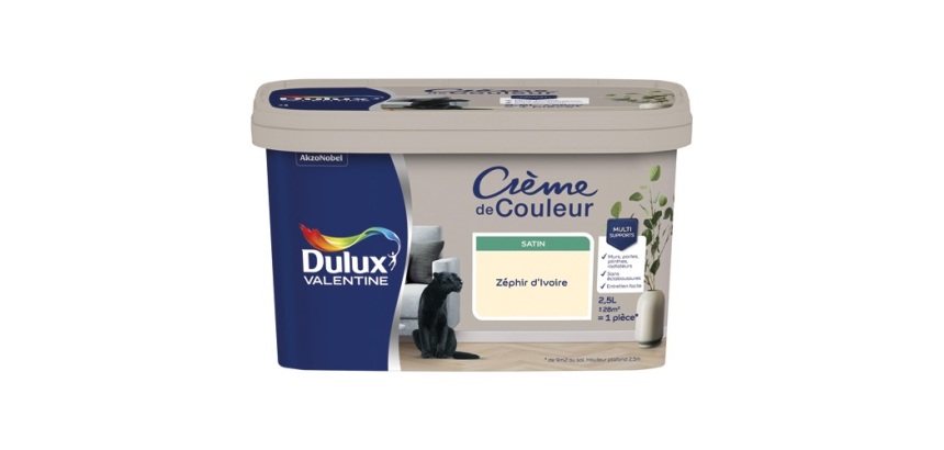 Peinture 2.5 L Crème de Couleur Satin - Zéphir d'Ivoire