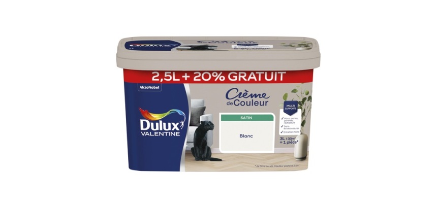 Peinture 2.5 L + 20 % Crème de Couleur Satin - Blanc