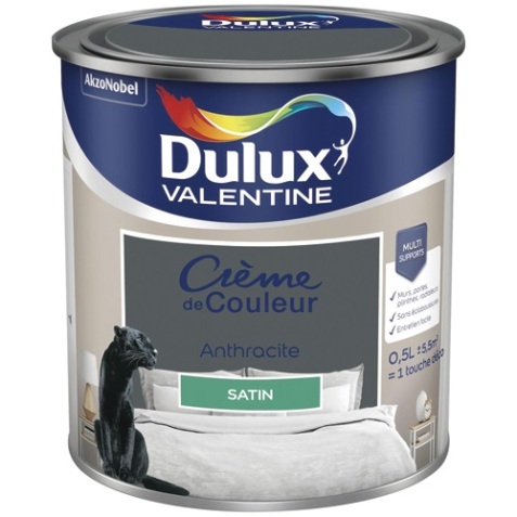 Peinture crème de Couleur satin - 0.5 L - anthracite
