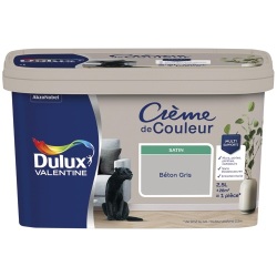 Peinture crème de Couleur satin - 2.5 L - béton gris