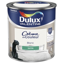 Peinture crème de Couleur satin - 0.5 L - blanc