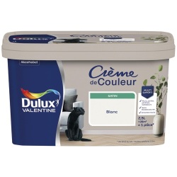 Peinture crème de Couleur satin - 2.5 L - blanc