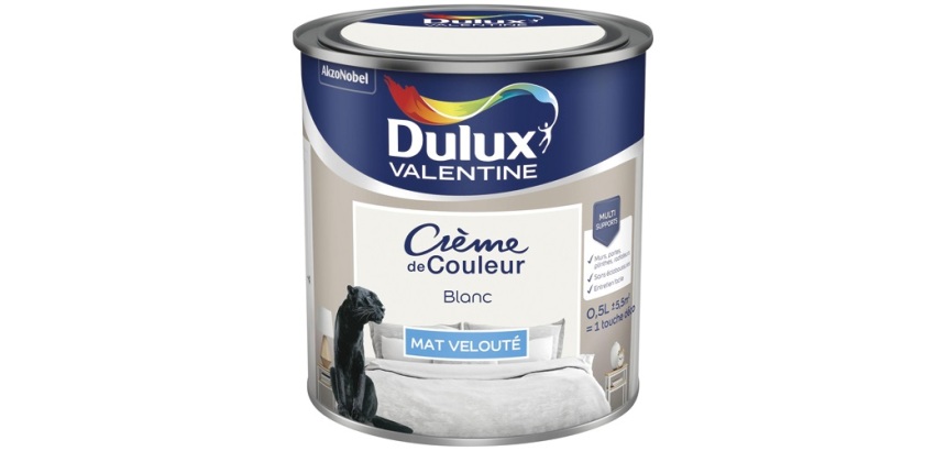 Peinture 0.5 L Crème de Couleur Mat - Blanc