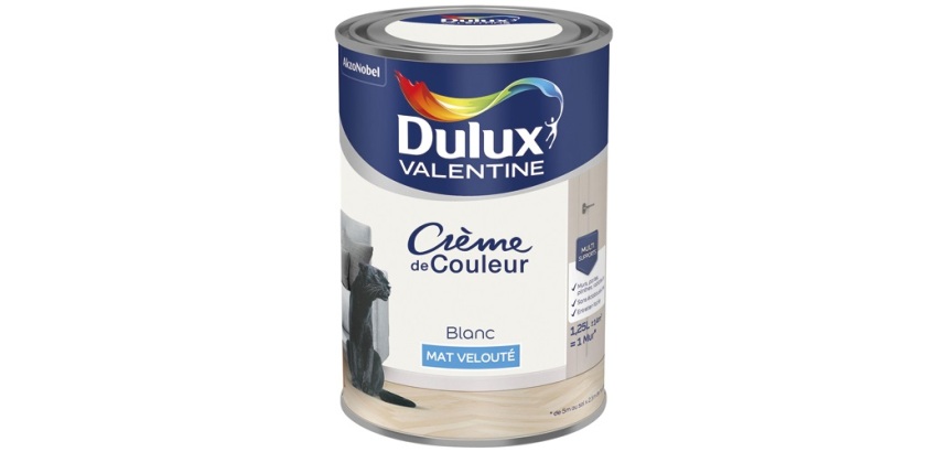 Peinture 1.25 L Crème de Couleur Mat - Blanc