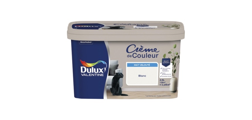 Peinture 2.5 L Crème de Couleur Mat - Blanc