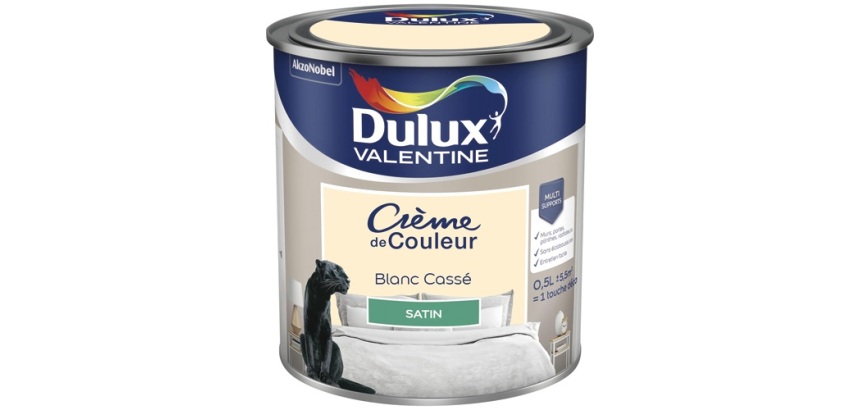 Peinture 0.5 L Crème de Couleur Satin - Blanc Cassé