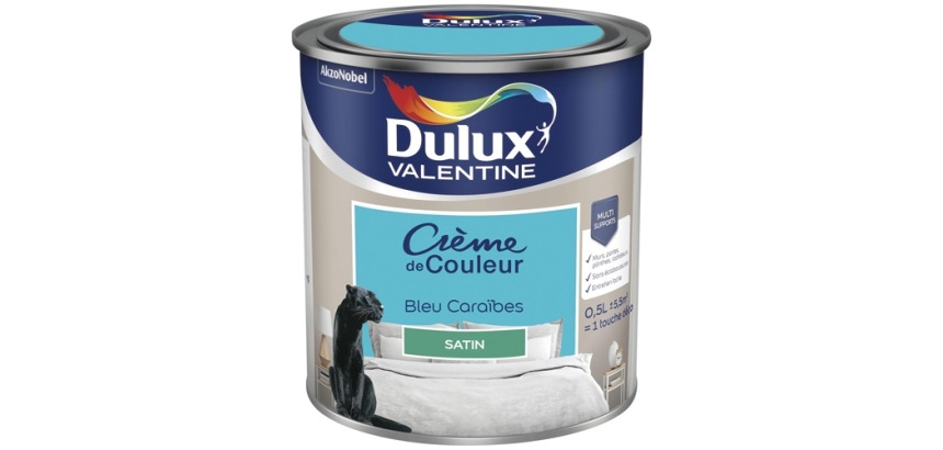 Peinture 0.5 L Crème de Couleur Satin - Bleu Caraïbes