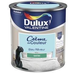 Peinture 0.5 L Crème de Couleur Satin - Bleu Rêveur