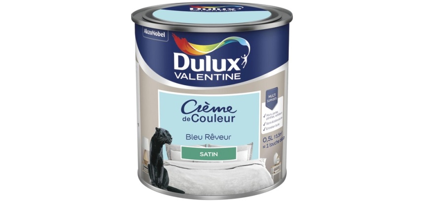 Peinture 0.5 L Crème de Couleur Satin - Bleu Rêveur