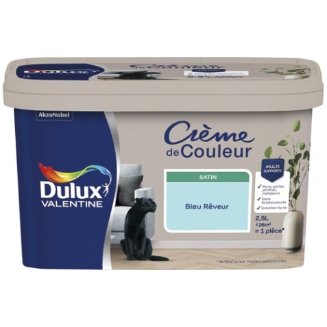 Peinture crème de Couleur satin - 2.5 L - bleu rêveur