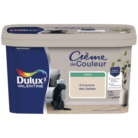 Peinture crème de couleur satin - 2.5 L - caravane des sables