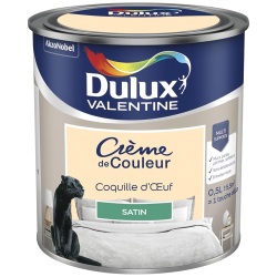 Peinture crème de couleur satin - 0.5 L - coquille d'oeuf