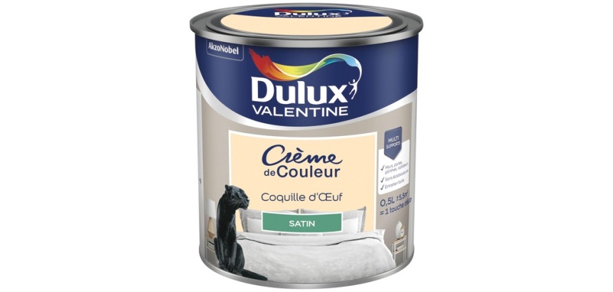 Peinture 0.5 L Crème de Couleur Satin - Coquille d'œuf