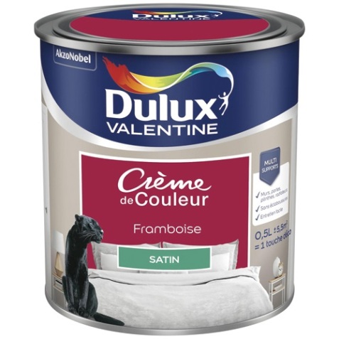 Peinture crème de Couleur satin - 0.5 L - framboise