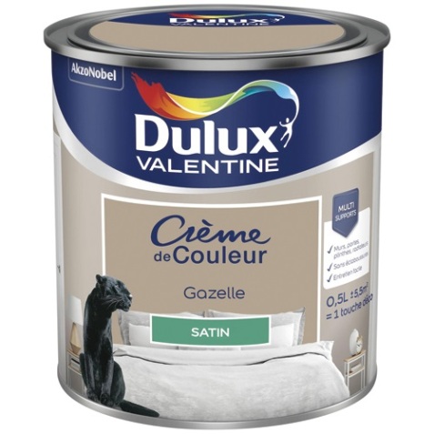 Peinture crème de Couleur satin - 0.5 L - gazelle