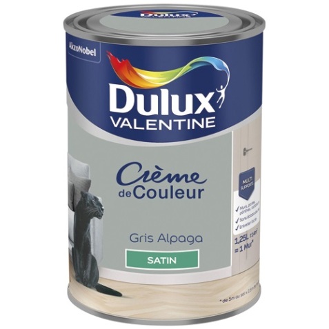 Peinture crème de Couleur satin - 1.25 L - gris alpaga
