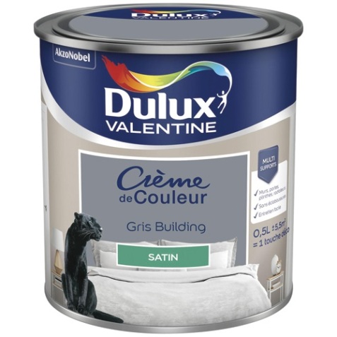 Peinture crème de Couleur satin - 0.5 L - gris building