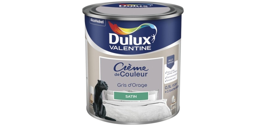 Peinture 0.5 L Crème de Couleur Satin - Gris Orage