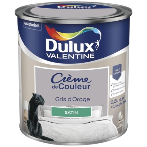 Peinture crème de Couleur satin - 0.5 L - gris orage