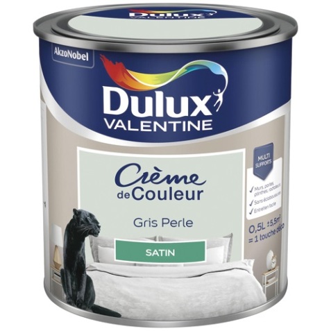 Peinture crème de couleur satin - 0.5 L - gris perle