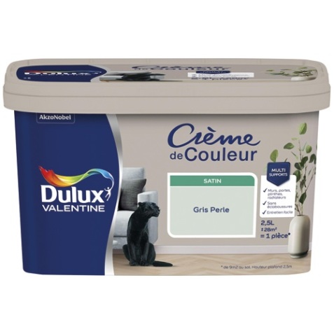Peinture crème de Couleur satin - 2.5 L - gris perle