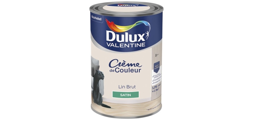 Peinture 1.25 L Crème de Couleur Satin - Lin Brut