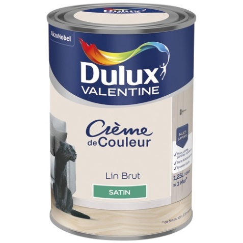 Peinture crème de Couleur satin - 1.25 L - lin brut