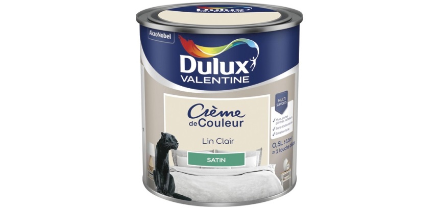Peinture 0.5 L Crème de Couleur Satin - Lin Clair
