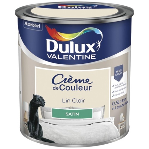 Peinture crème de Couleur satin - 0.5 L - lin clair