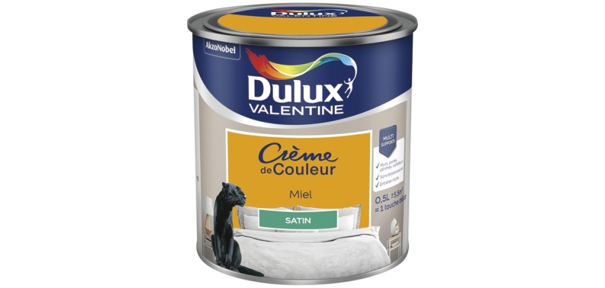 Peinture 0.5 L Crème de Couleur Satin - Miel