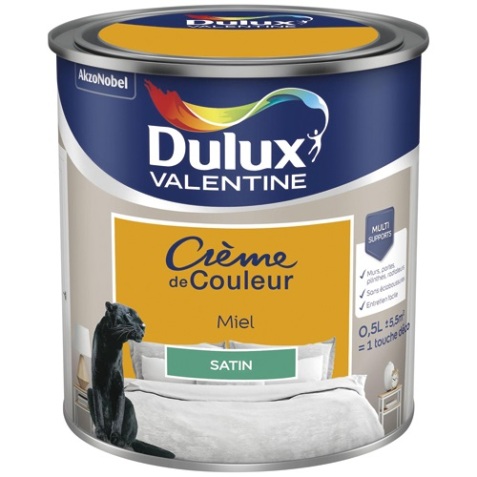 Peinture crème de couleur satin - 0.5 L - miel