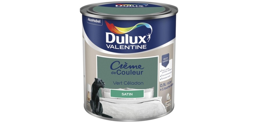 Peinture 0.5 L Crème de Couleur Satin - Vert Céladon