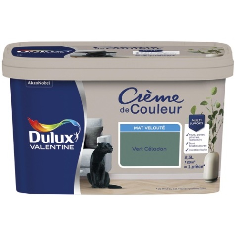 Peinture crème de couleur satin - 2.5 L - vert céladon