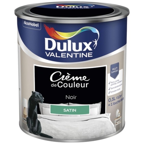 Peinture crème de Couleur satin - 0.5 L - noir