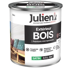 Peinture microporeuse 0,5 L Extérieur Bois Satin - Blanc
