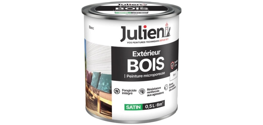 Peinture microporeuse 0,5 L Extérieur Bois Satin - Blanc